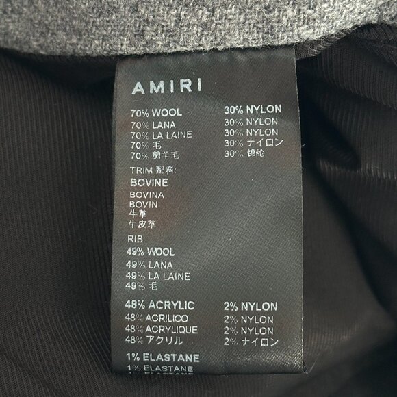 Amiri Grey & White Triple Star Varsity Jacket - Picture 4 of 4